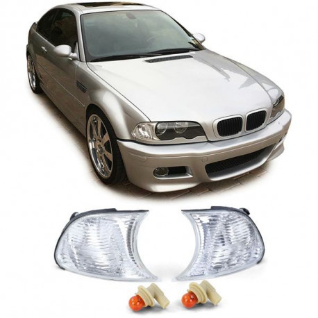 Fari Indicatore di direzione Bianco Tarsparente Crystal Coppia per BMW 3ER E46 Coupe Convertible 99-01 | race-shop.it