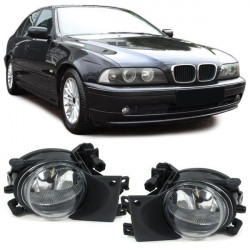 RACES fendinebbia per BMW E39 00-04 facelift (H8), trasparente, cromo