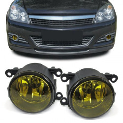 RACES fendinebbia per Renault Suzuki Opel Citroen Peugeot Ford (H11), trasparente, giallo