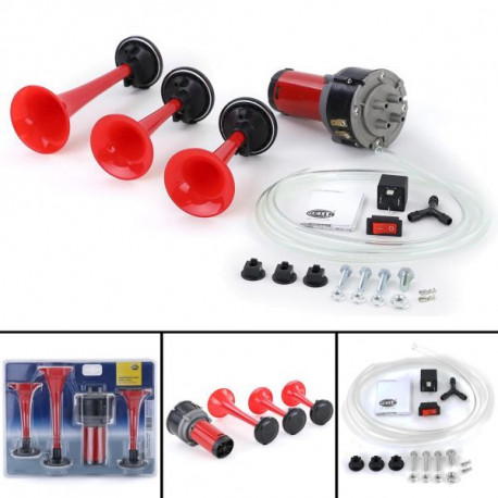 Car horns Hella triade fanfara clacson segnale auto autovetture 12 volt 118dB 780-860Hz | race-shop.it
