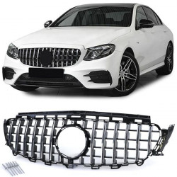 Griglia del radiatore Sportivo in cromo lucido nero per Mercedes E Class W213 S213 16-20