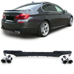 RACES diffusore posteriore (Performance) per BMW F10 F11 10-17 (scarico 2+2), cromo