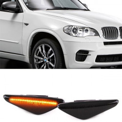 LED Indicatori Dinamico laterali Nero Fumo adatti per BMW X5 E70 X6 E71 E72 F25