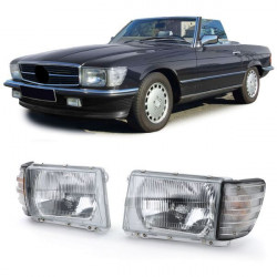 RACES fari anteriori per LWR Mercedes SL R107 SLC C107, bianco