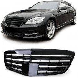 Griglia sportiva nera lucida per Mercedes S Class W221 senza Distronic 09-13
