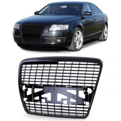 Griglia sportiva senza emblema nera lucida per Audi A6 C6 Sedan Avant 04-08