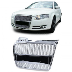 Griglia a nido d`ape sportiva cromata per Audi A4 B7 04-07 Cabrio 06-09