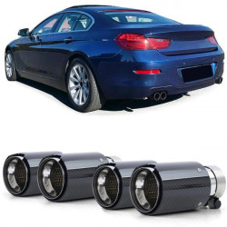 Terminali di scarico 90mm Sport Carbon nero adatto per BMW 6 Series F12 F13 da 11