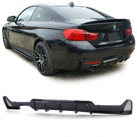 Body kit e accessori visivi Diffusore posteriore performance carbonio tubo doppio sinistra per 4 series BMW F32 F33 F36 | race-shop.it