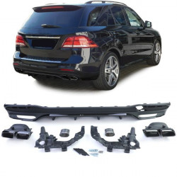 RACES diffusore posteriore (Sport) per Mercedes GLE W166 15-18 (scarico 2+2), nero