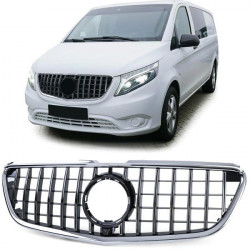Sport Griglia del radiatore cromo lucido nero adatto a Mercedes Vito W447 da 14