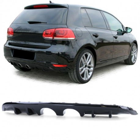 Body kit e accessori visivi Sport Diffusore posteriore doppio tubo centrale nera lucida per VW Golf 6 1K 08-13 | race-shop.it