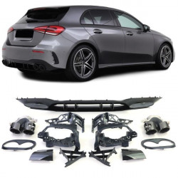 RACES diffusore posteriore (Sport) per Mercedes A Class W177 from 18, nero