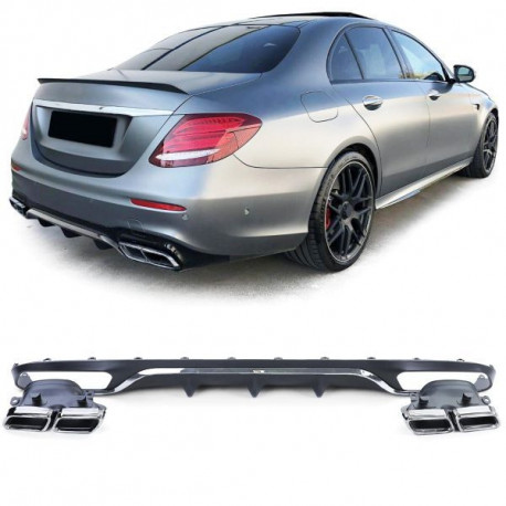 Body kit e accessori visivi Diffusore posteriore sportivo per terminali di scarico cromati per Mercedes E Class W213 senza AMG Line | race-shop.it