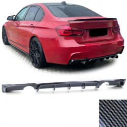 Sport Diffusore posteriore Tubo singolo on entrambi i lati carbone look per BMW 3 Series F30