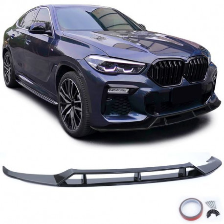 Body kit e accessori visivi RACES splitter anteriore (Performance) per BMW X6 G06 from 19, nero lucido | race-shop.it