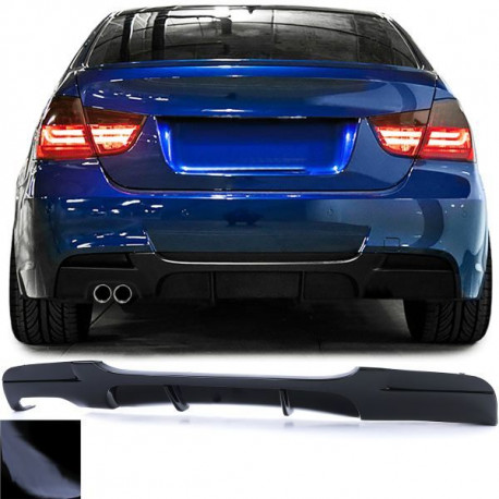 Body kit e accessori visivi Diffusore posteriore doppio tubo performance nero Lucido si adatta a BMW 3 Series E90 05-12 | race-shop.it