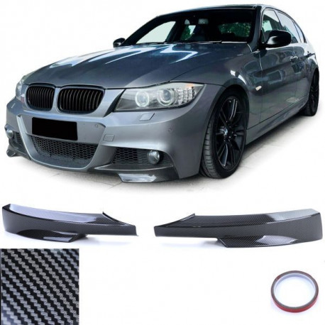 Body kit e accessori visivi Spoiler anteriore, alette di protezione splitter look al carbonio adatto per BMW 3 Series E90 E91 08-12 | race-shop.it
