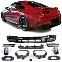 RACES diffusore posteriore per Mercedes CLA C118 from 19, nero lucido, nero
