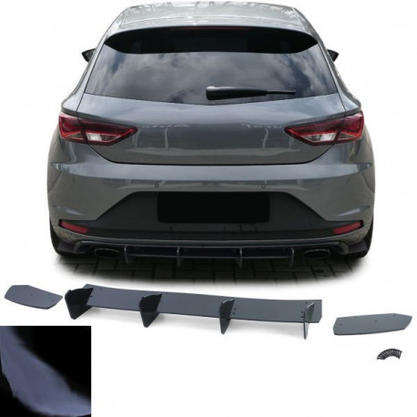 Body kit e accessori visivi Inserto diffusore posteriore sportivo splitter nero lucido per Seat Leon 3 5F Cupra 12-16 | race-shop.it