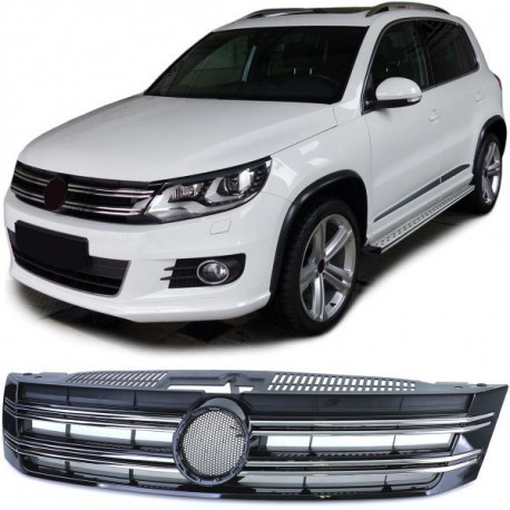 Body kit e accessori visivi Griglia del radiatore cromo lucido nero adatto a VW Tiguan 5N Facelift 11-18 | race-shop.it