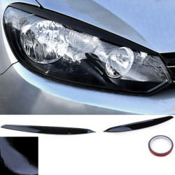 RACES copri fari per VW Golf 6 08-12, nero lucido