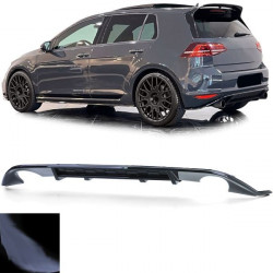 RACES diffusore posteriore (Sport) per VW Golf 7 GTI 13-17 (scarico 1+1), nero lucido
