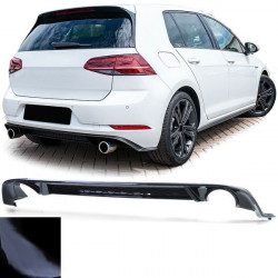 Diffusore posteriore sportivo monotubo su entrambi i lati nero lucido per VW Golf 7 GTI 17-21