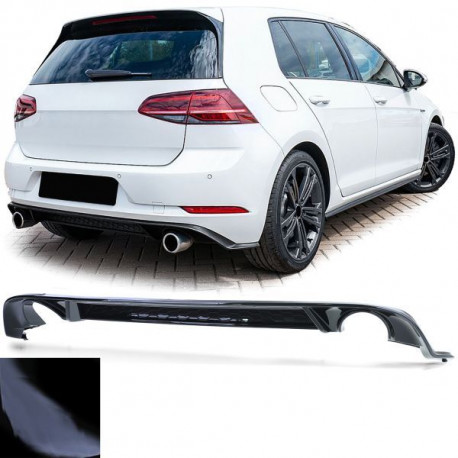 Body kit e accessori visivi Diffusore posteriore sportivo monotubo su entrambi i lati nero lucido per VW Golf 7 GTI 17-21 | race-shop.it