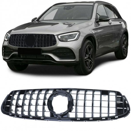 Body kit e accessori visivi RACES griglia (Sport) per Mercedes GLC X253 SUV with sports package from 20, nero lucido | race-shop.it
