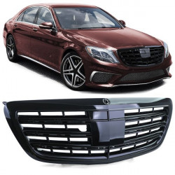 Griglia radiatore Sport Nero Lucido per Mercedes S W222 con Night Vision 13-20