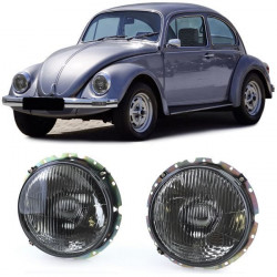 Coppia di fari Nero Fumo adatta per VW Beetle + Convertible da 73