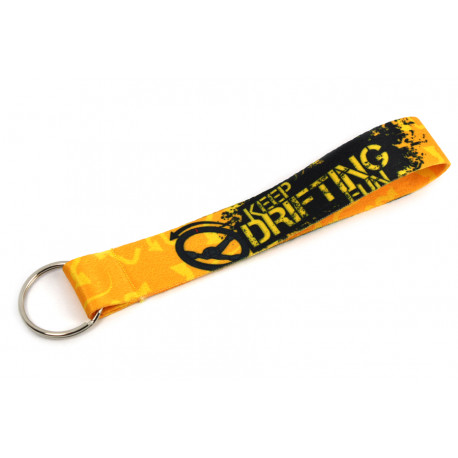 Portachiavi Short lanyard keychain "Keep drifting fun" - Yellow | race-shop.it