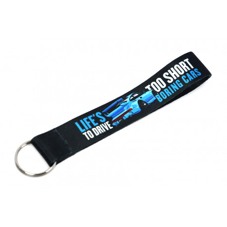 Portachiavi Portachiavi con cordino corto "Life is too short" - Nero | race-shop.it