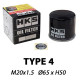 Filtri olio HKS Type 4 Sports Oil Filter M20x1.5 (Kei Cars Nissan, Mitsubishi) | race-shop.it
