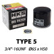 Filtri olio HKS Type 5 Sports Oil Filter 3/4-16 UNF (Kei Cars Nissan, Mitsubishi, Suzuki) | race-shop.it