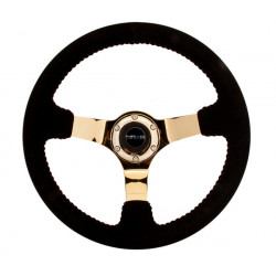 NRG Rinforzato 3-spoke suede Steering Wheel (350mm) - Gold