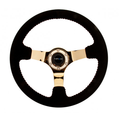 Volanti NRG Rinforzato 3-spoke suede Steering Wheel (350mm) - Gold | race-shop.it