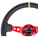 Volanti Volante sportivo a 3 razze NRG, 350mm, pelle, calice 75mm, nero/rosso/giallo | race-shop.it