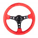 NRG Volante a 3 razze in pelle scamosciata rinforzato con fori, (350mm), nero/giallo
