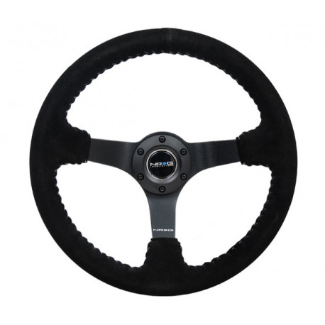 Volanti Volante sportivo a 3 razze NRG, 350mm, pelle scamosciata, calice 75mm, nero/grigio | race-shop.it