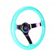 Volanti Volante sportivo a 3 razze NRG Minty fresh/NEO, 350mm, legno, calice 75mm, marrone/neon | race-shop.it