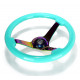 Volanti Volante sportivo a 3 razze NRG Minty fresh/NEO, 350mm, legno, calice 75mm, marrone/neon | race-shop.it