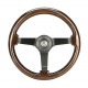 NRG Volante in mogano a 3 razze con venature del legno (350mm) - Legno Scuro/Nero