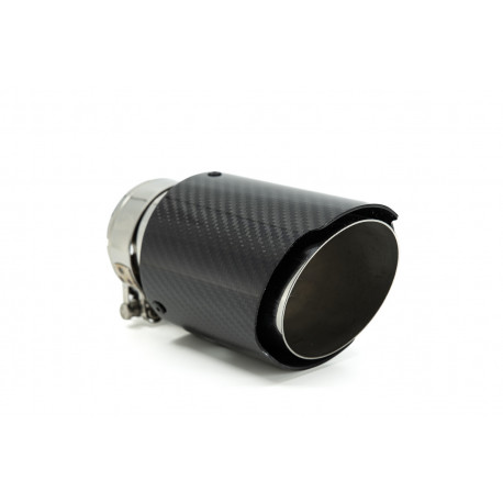 With one outlet Terminale scarico RACES CARBON 114mm, ingresso 76mm - Lucido | race-shop.it