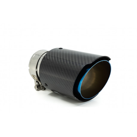 With one outlet Terminale scarico RACES CARBON 114mm, ingresso 63.5mm - Lucido | race-shop.it
