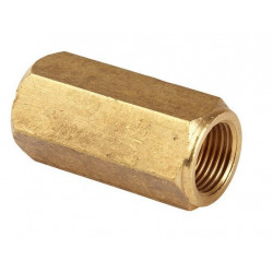 Straight brake pipe coupler from M10x1 to M10x1, brass