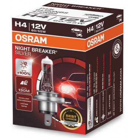 Lampadine e luci allo xeno Osram lampade per fari alogeni NIGHT BREAKER SILVER H4 (1pcs) | race-shop.it