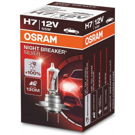Lampadine e luci allo xeno Osram lampade per fari alogeni NIGHT BREAKER SILVER H7 (1pcs) | race-shop.it