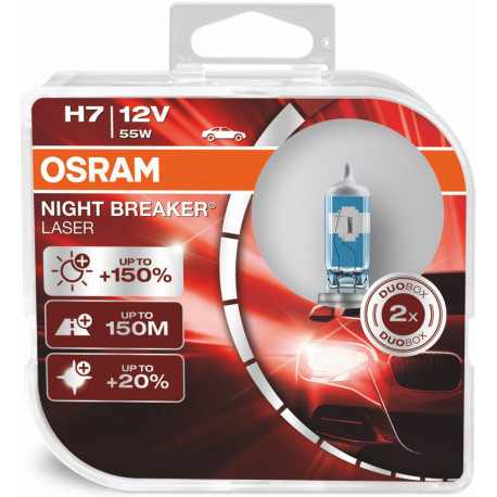 Lampadine e luci allo xeno Osram lampade per fari alogeni NIGHT BREAKER LASER H7 (2pcs) | race-shop.it